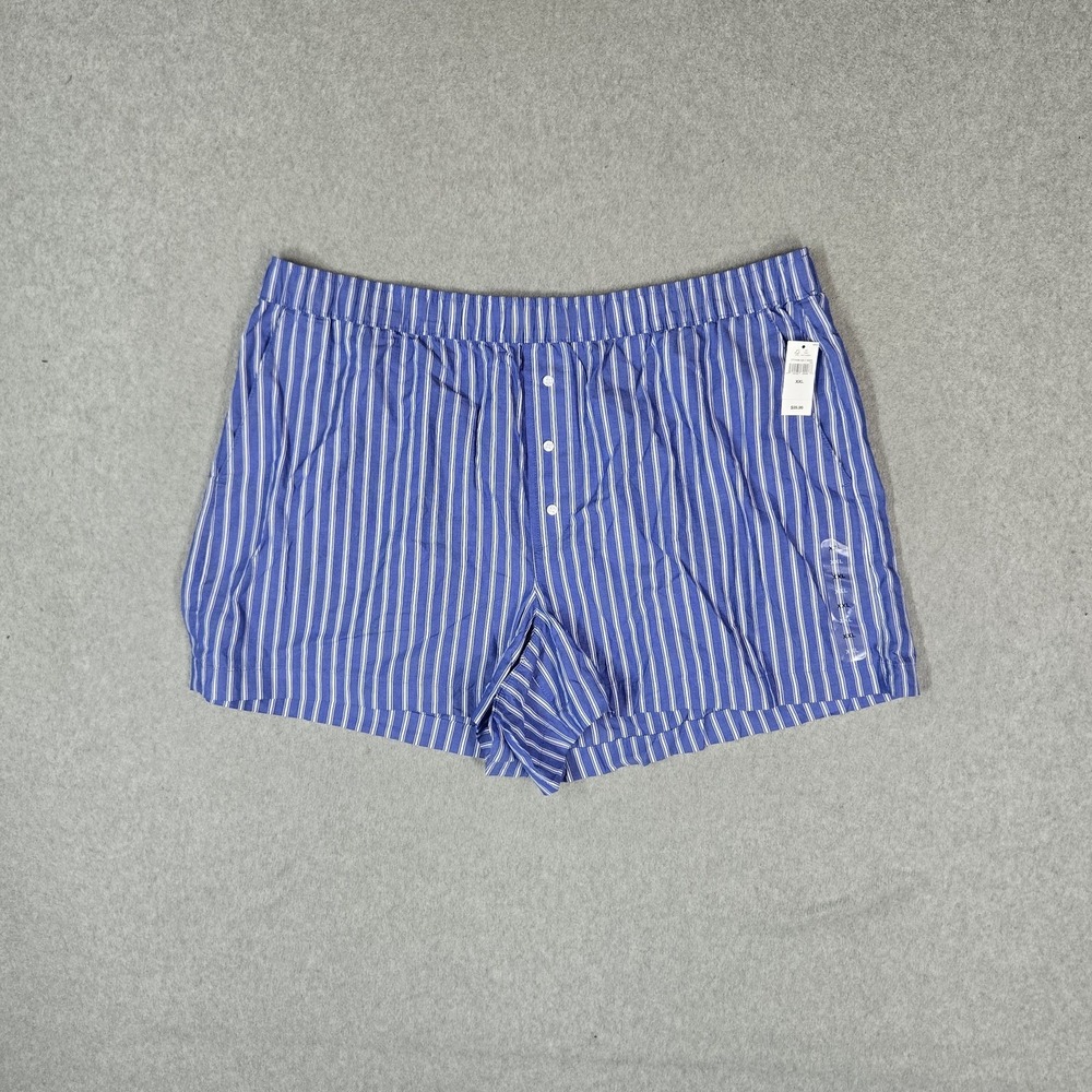 GAP Women Sleepwear XXL Blue Shorts Striped Pajama Pants Organic Cotton NWT